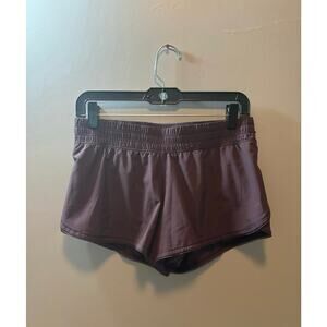 Like New Lululemon lined athletic shorts- eggplant color, size 6